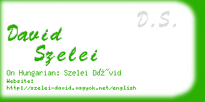 david szelei business card